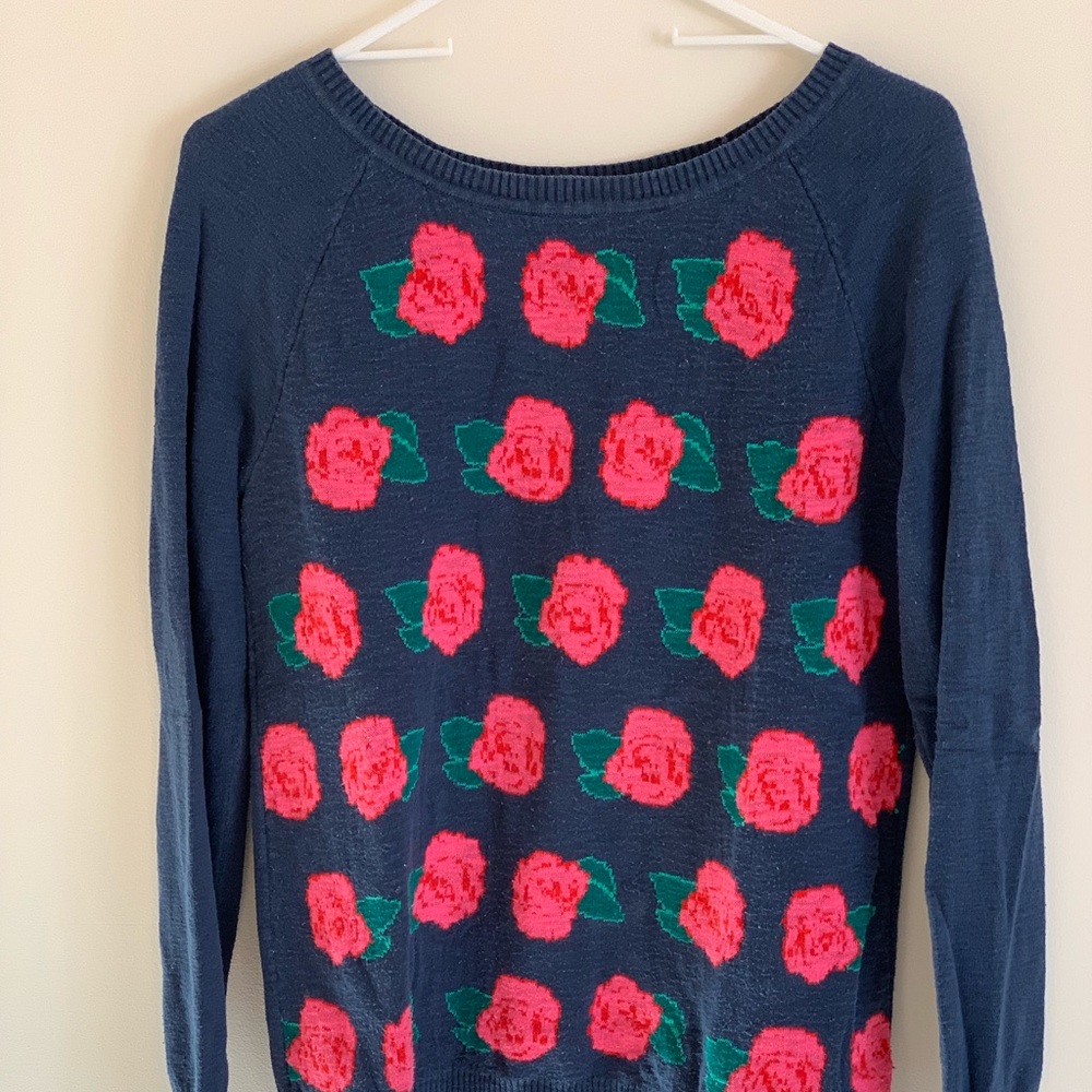 Rose Covered Sweater